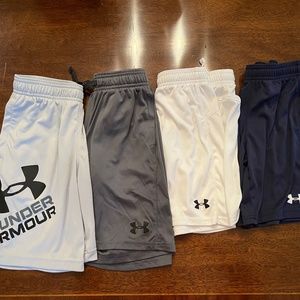 4 pairs underarmour boys athletic shorts - Youth Sm